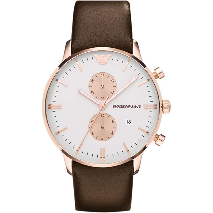 Emporio armani watch rose best sale gold mens