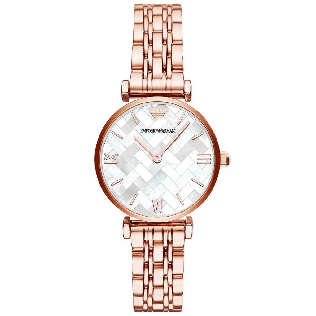 Ladies Womens Rose Gold Stainless Steel Emporio Armani Designer