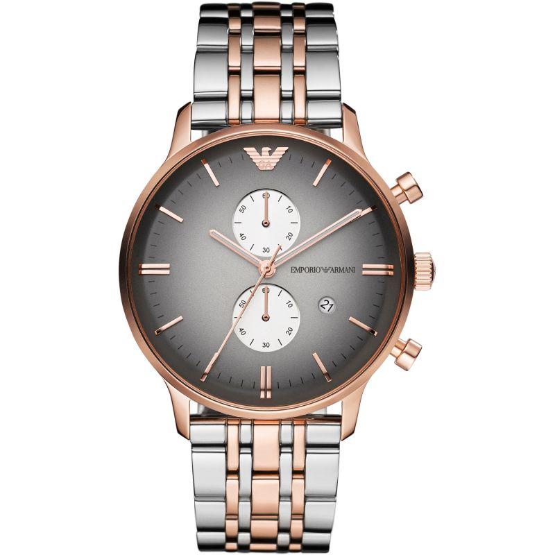 Rose gold armani watch mens hot sale