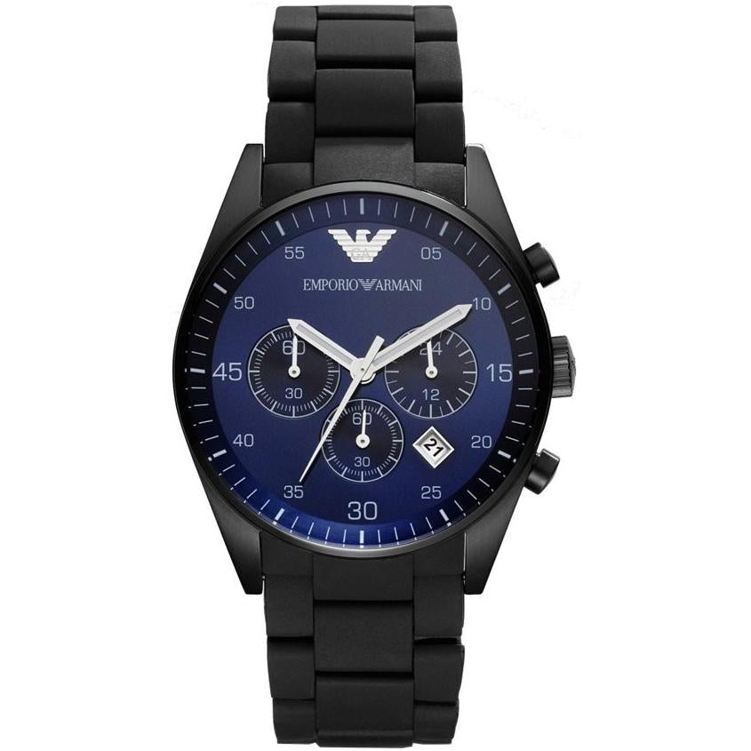 Blue faced online armani watch