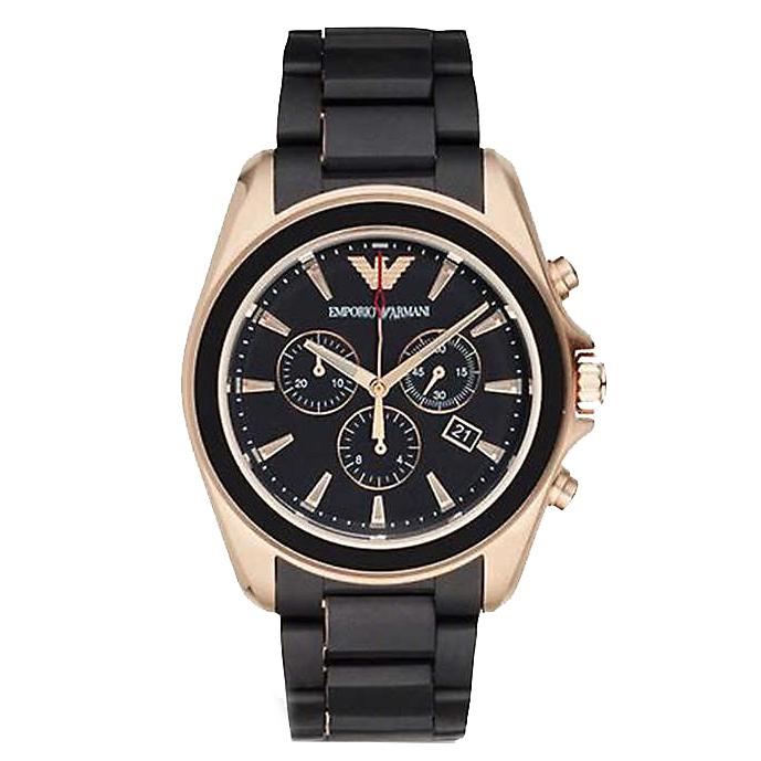 Mens black and gold armani clearance watch