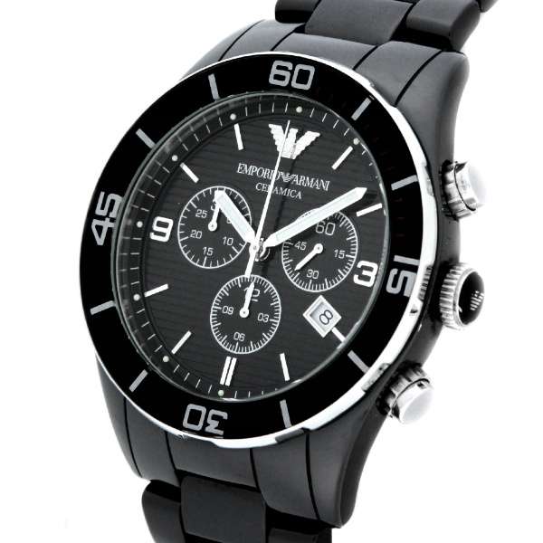 Mens / Gents Black Ceramic Chronograph Emporio Armani Designer Watch AR1421