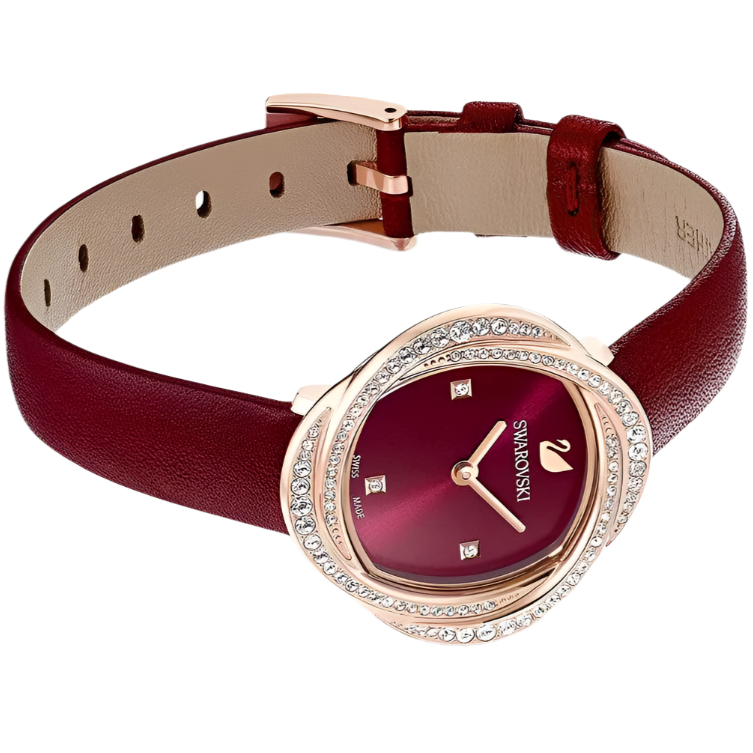 Swarovski Crystal Flower Ladies Red Watch 5552780