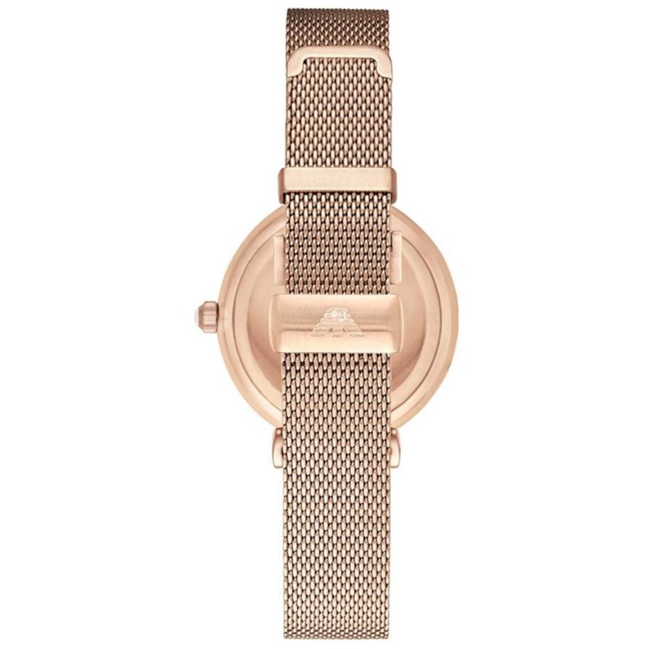 Ladies / Womens Gianni T-Bar Rose Gold Mesh Emporio Armani Designer Watch AR1956