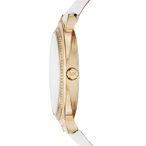 Ladies / Womens Cinthia Gold Leather Mother of Pearl Michael Kors Designer Watch MK2662