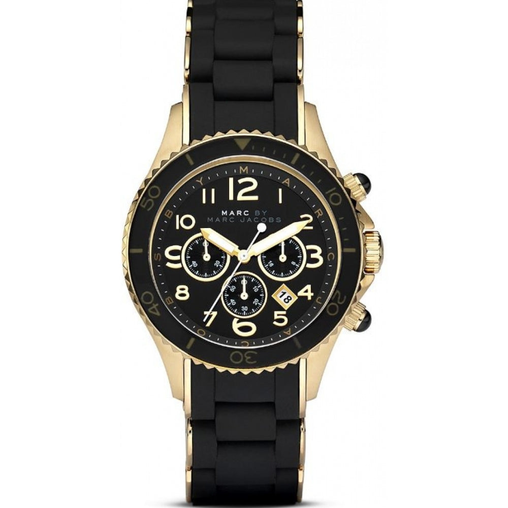 Ladies / Womens Black and Gold Stainless Steel Marc Jacobs Designer Watch MBM2552