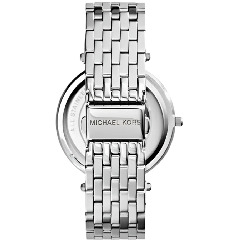 Ladies / Womens Darci Silver Diamonte Stainless Steel Michael Kors Designer Watch MK3437