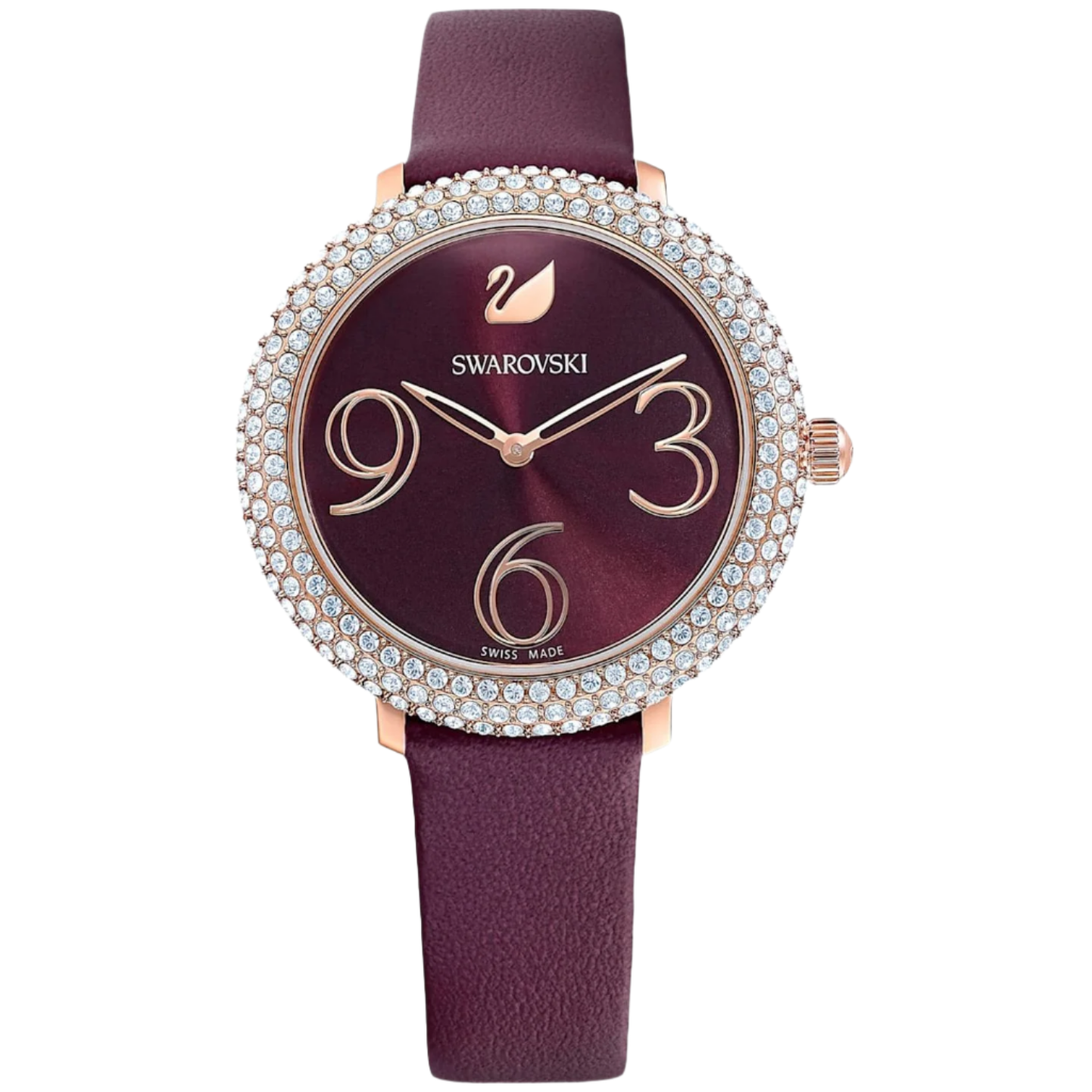 Swarovski Crystal Frost Ladies Dark Red Watch 5484064