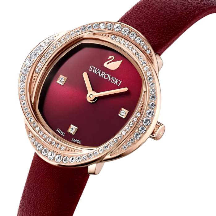 Swarovski Crystal Flower Ladies Red Watch 5552780