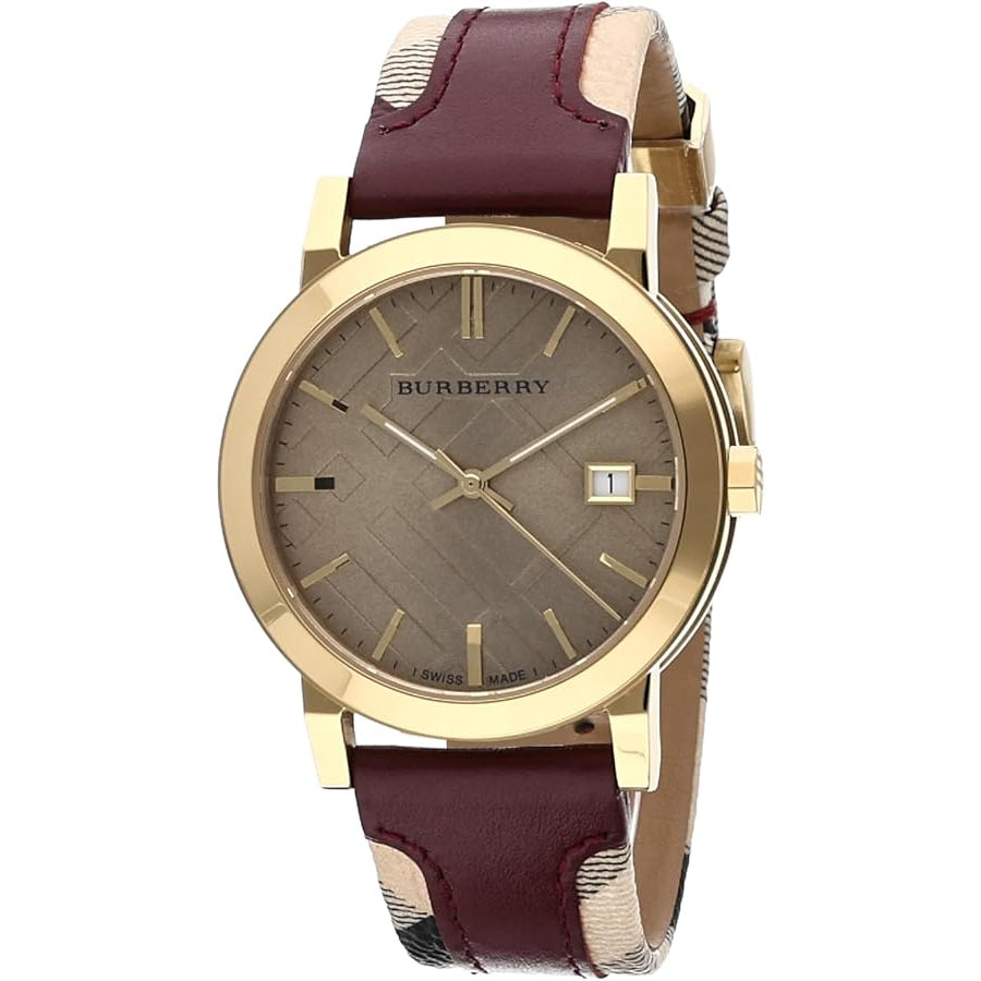 Burberry Ladies The City Check Champagne Watch BU9017