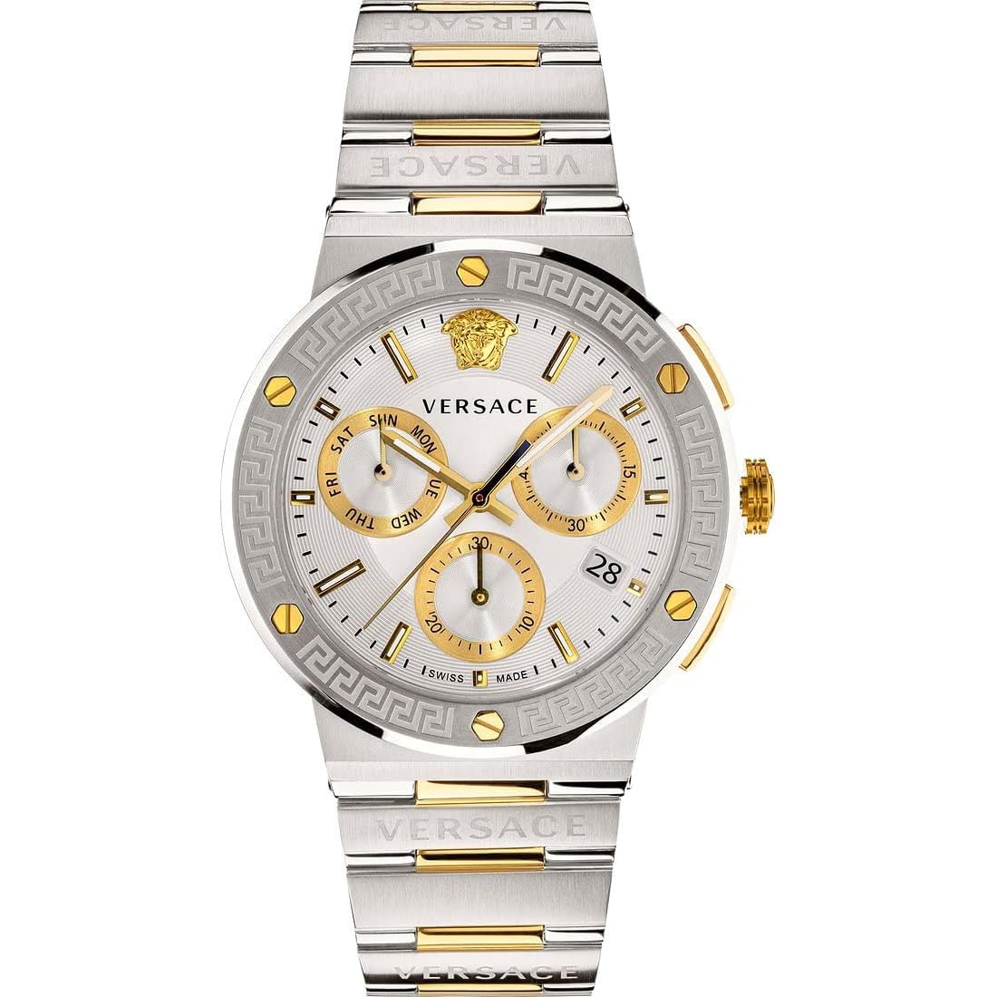 Versace VEZ900321 Logo Chrono Men's  Silver Watch