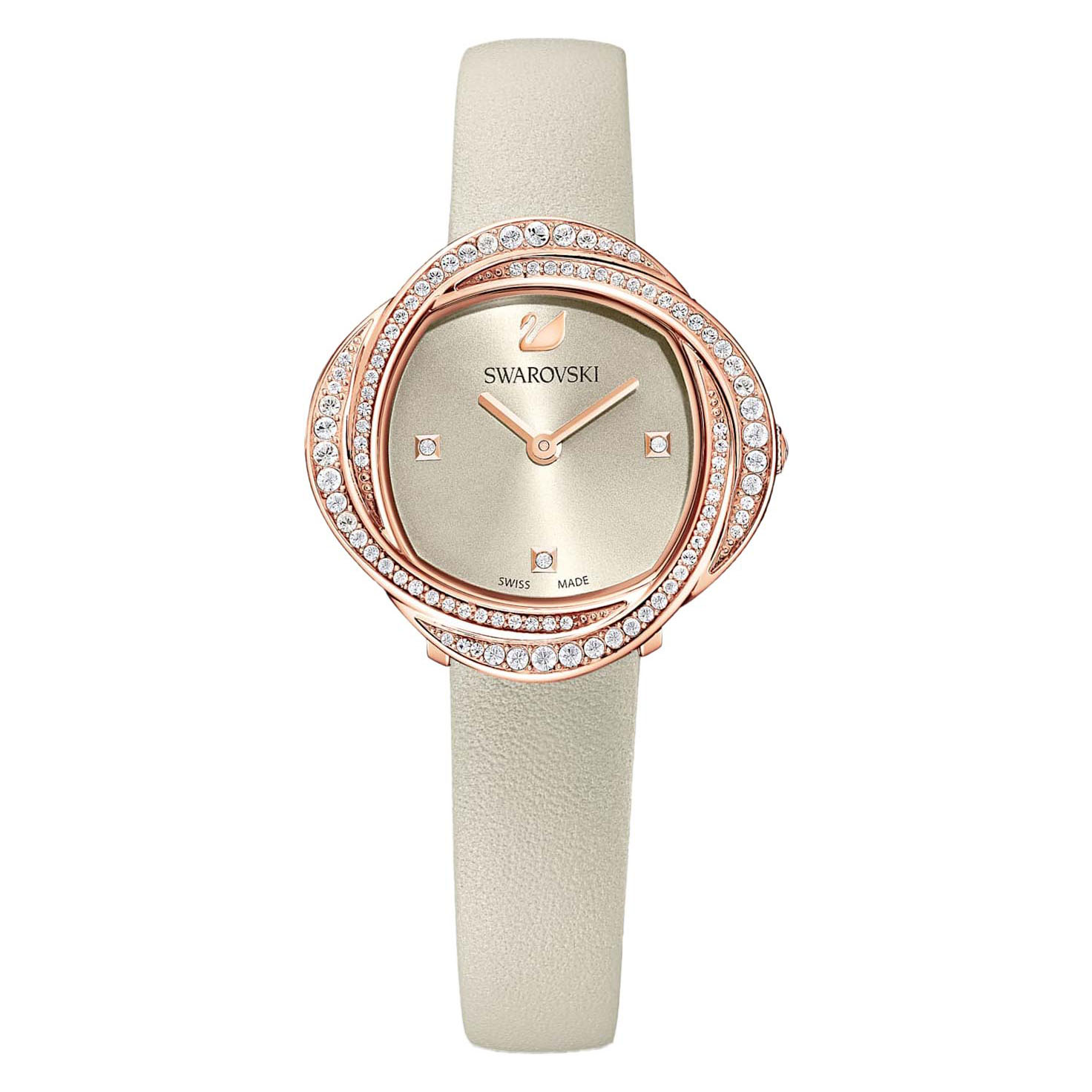 Swarovski Crystal Flower Ladies Beige Watch 5552424