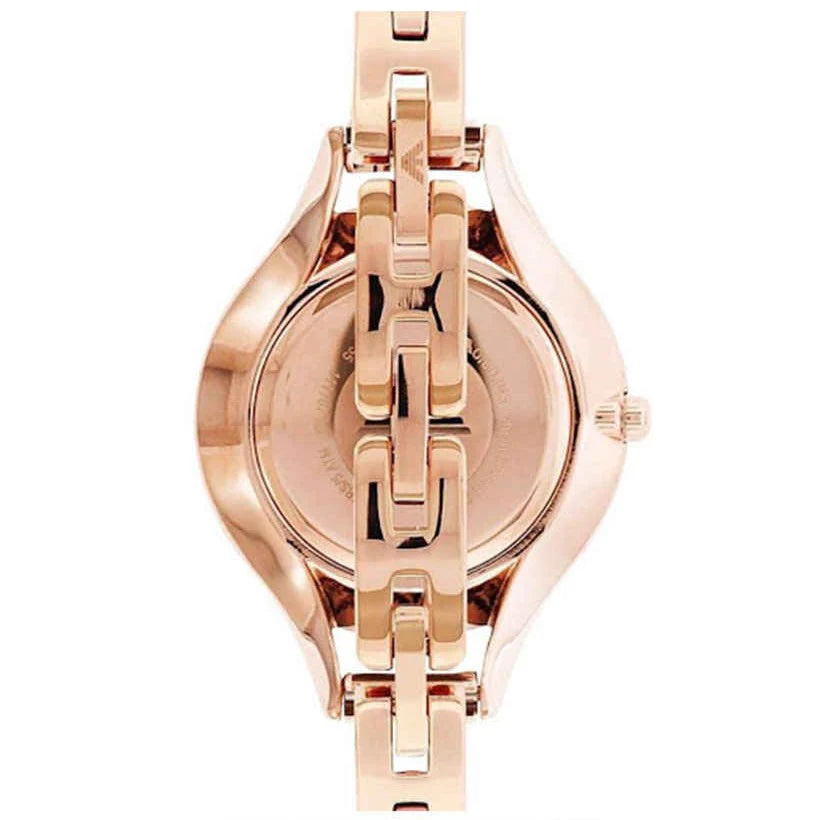 Ladies / Womens Rose Gold Stainless Steel Bracelet Emporio Armani Designer Watch AR11108