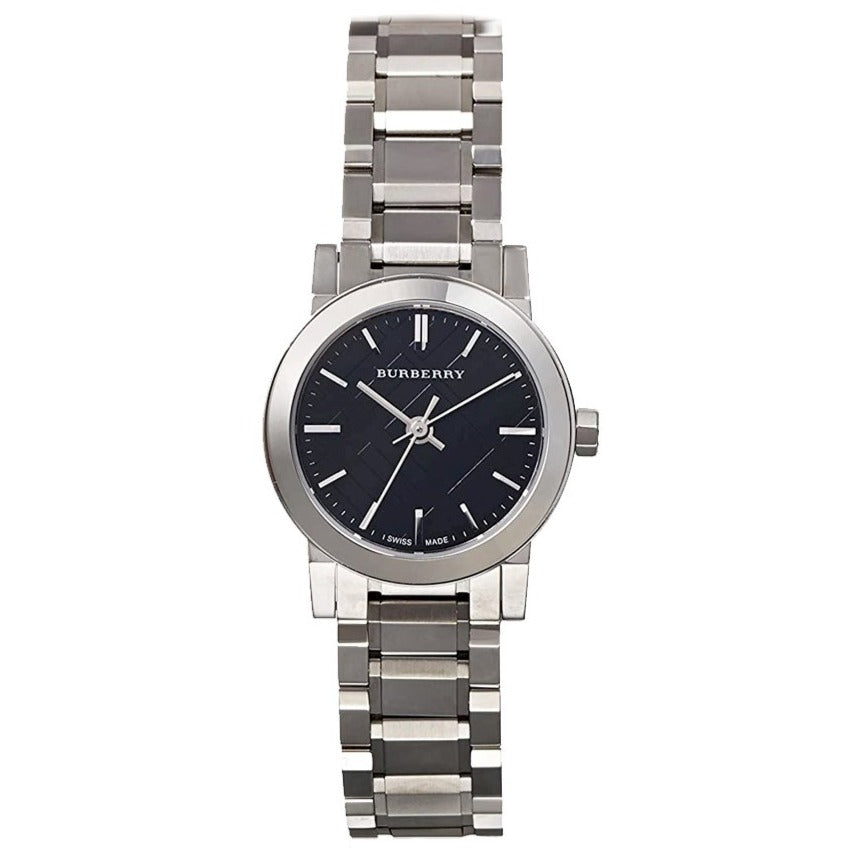 Ladies / Womens Black Face Stainless Steel Designer Burberry Designer Watch BU9201