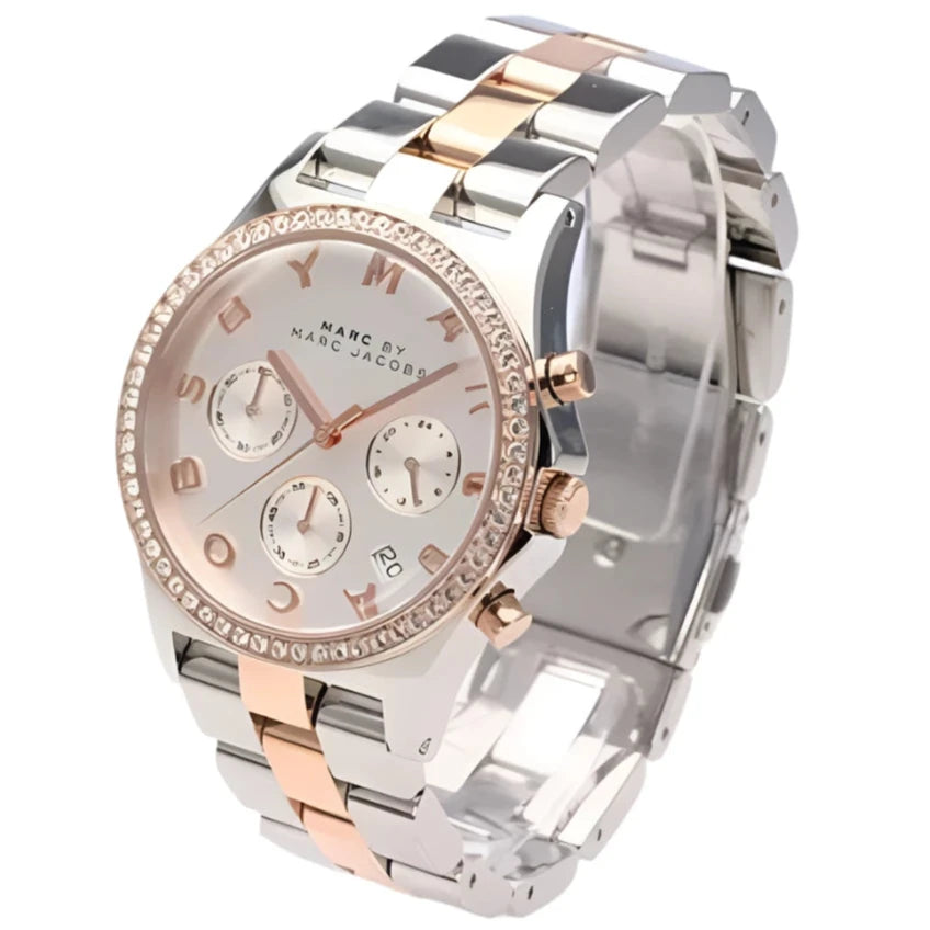 Ladies / Womens Henry Two-Tone Stainless Steel Chronograph Marc Jacobs Designer Watch MBM3106