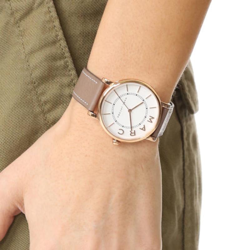 Ladies / Womens Roxy Mini Brown Leather Marc Jacobs Designer Watch MJ1538