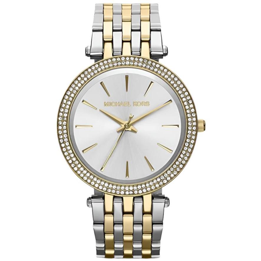 Ladies / Womens Darci Silver Two Tone Stainless Steel Michael Kors Designer Watch MK3215