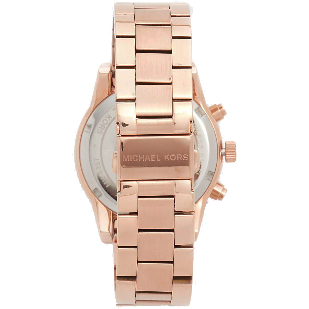 Ladies / Womens RITZ Rose Gold Stainless Steel Chronograph Michael Kors Designer Watch MK6357