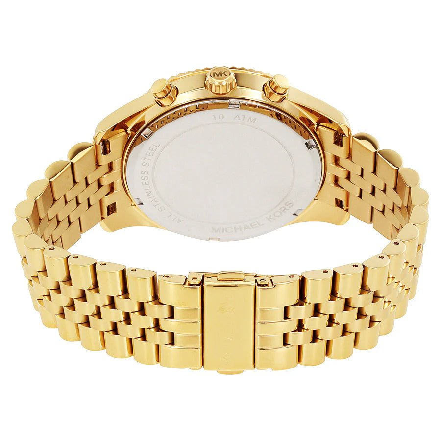 Mens / Gents Lexington Gold-Tone Stainless Steel Chronograph Michael Kors Designer Watch MK8494