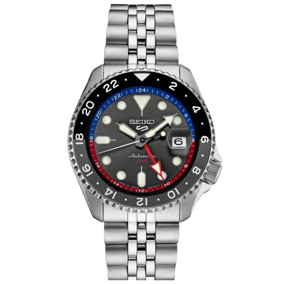 Seiko 5 Sports GMT Auto Men's  Silver Watch SSK019K1