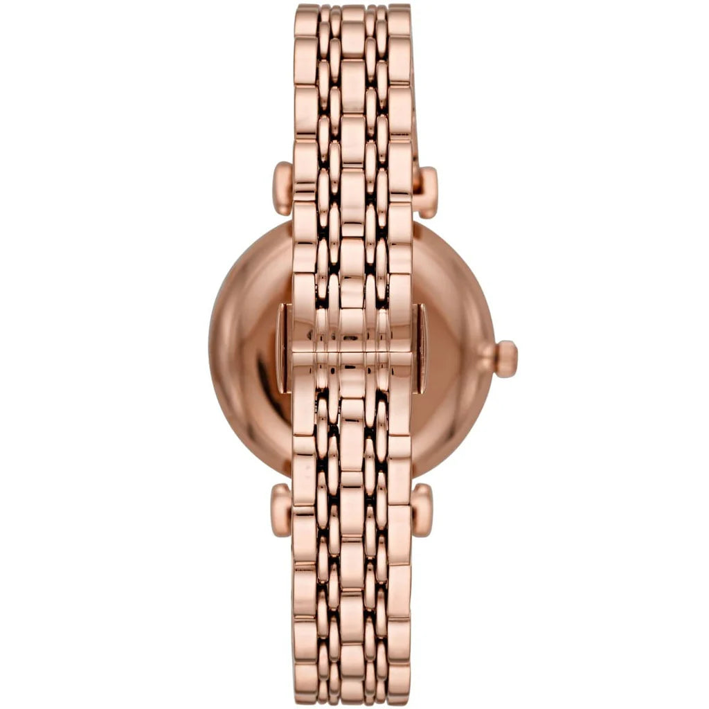 Ladies / Womens Rose Gold Stainless Steel Emporio Armani Designer Watch AR11110