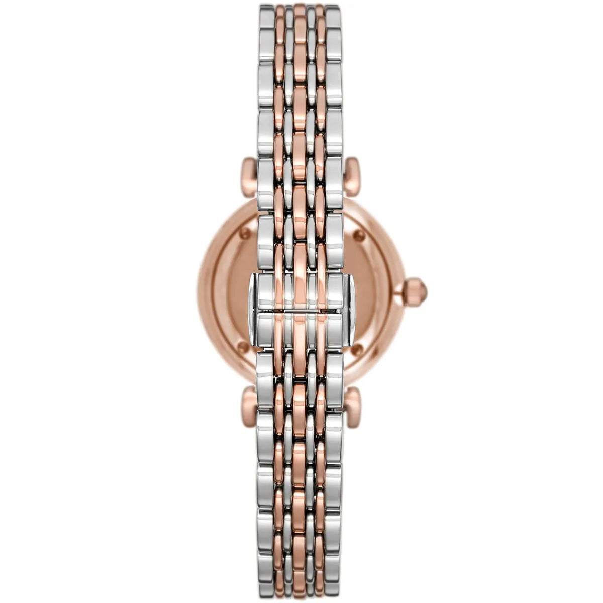 Ladies / Womens Silver & Rose Gold Stainless Steel Emporio Armani Designer Watch AR11223