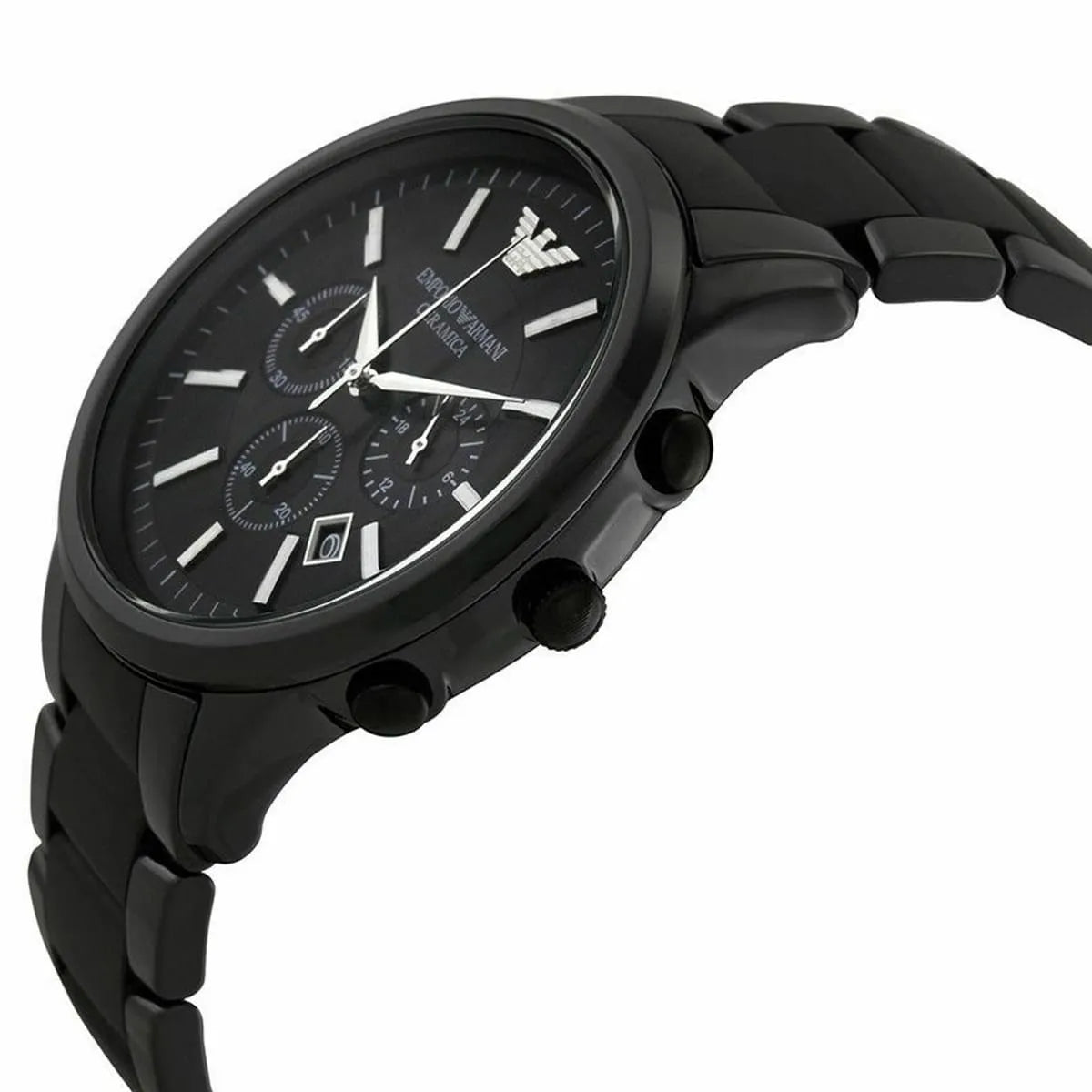 Mens / Gents Black Ceramic Chronograph Emporio Armani Designer Watch AR1451