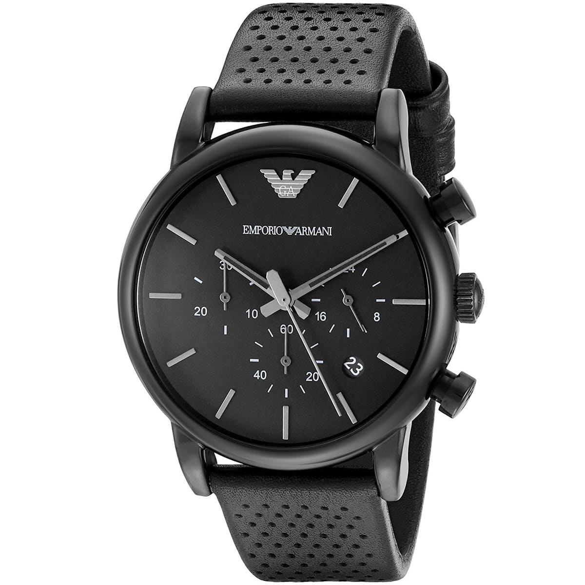 Mens / Gents Black Chronograph Stainless SteelEmporio Armani Designer Watch AR1737