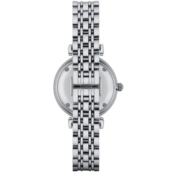 Ladies / Womens Silver Stainless Steel Crystal Emporio Armani Designer Watch AR1908