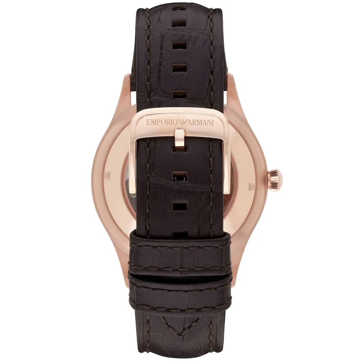 Men's  / Gents Meccanico Rose Gold & Brown Leather Emporio Armani Designer Watch AR1920