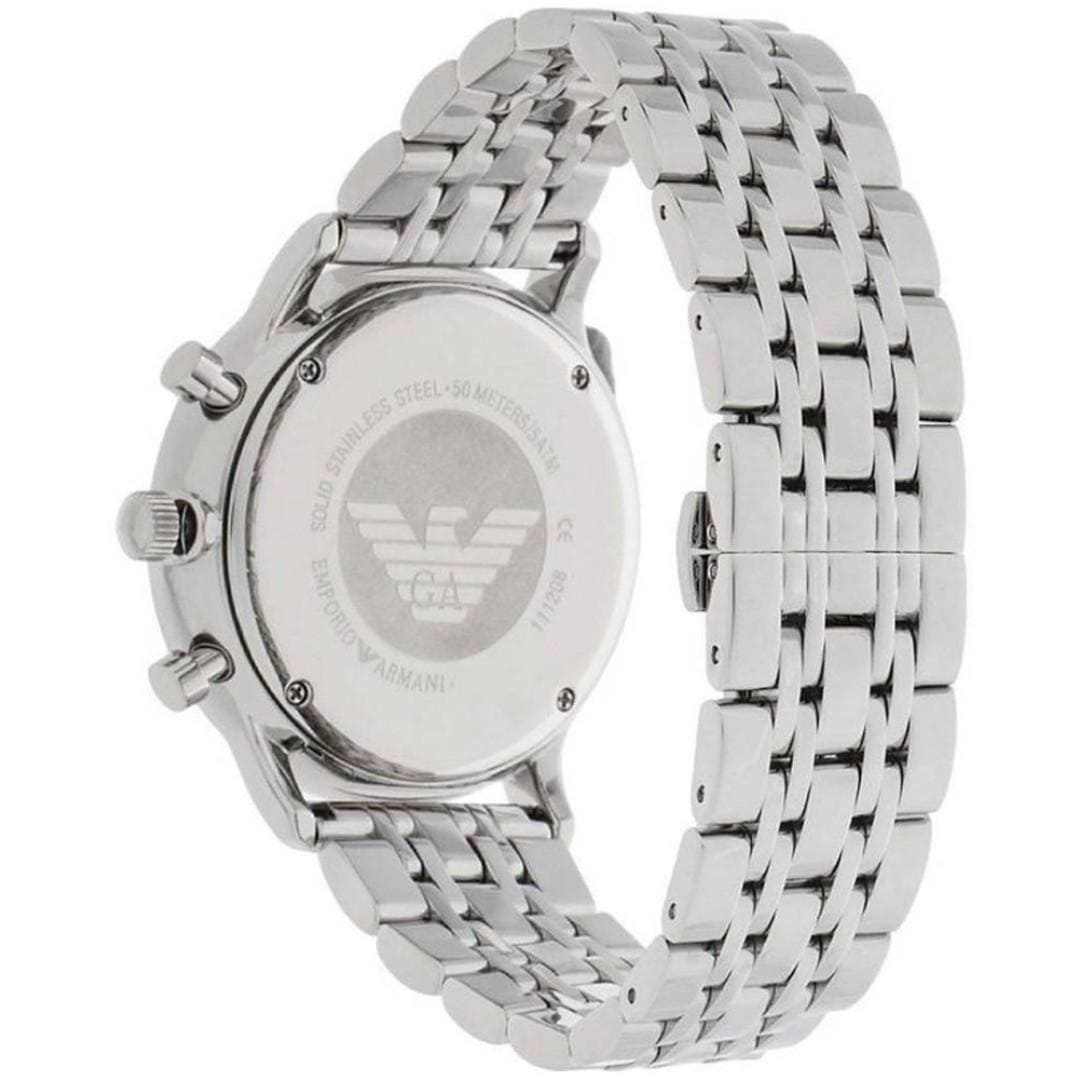 Mens / Gents Silver Tone Chronograph Emporio Armani Designer Watch AR1933