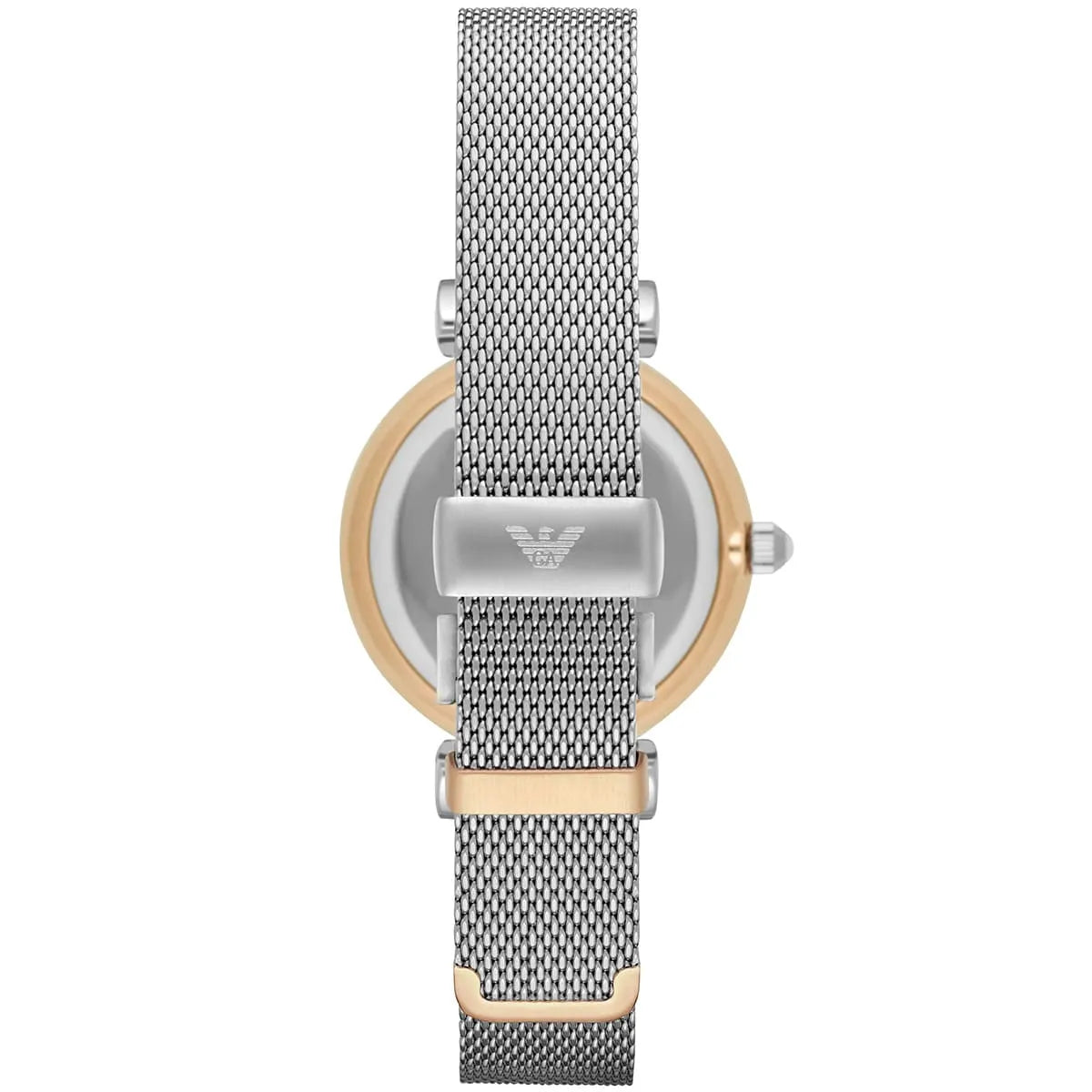 Ladies / Womens Silver Mesh Mother of Pearl Emporio Armani Designer Watch AR2068