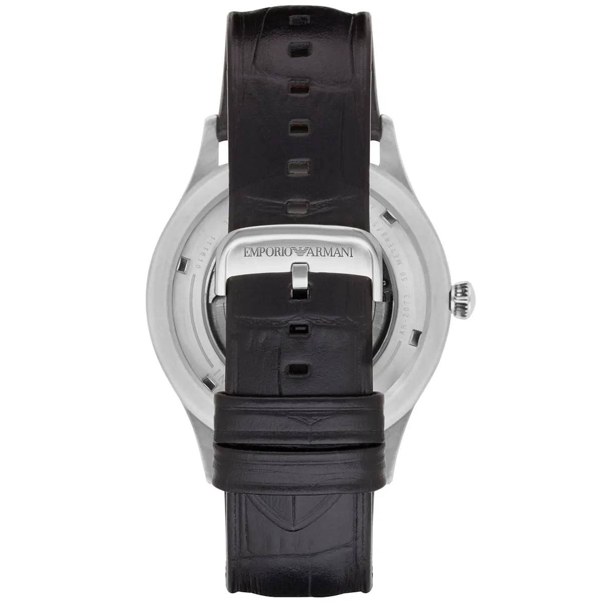 Men's  / Gents Meccanico Black Leather Strap Emporio Armani Designer Watch AR2072