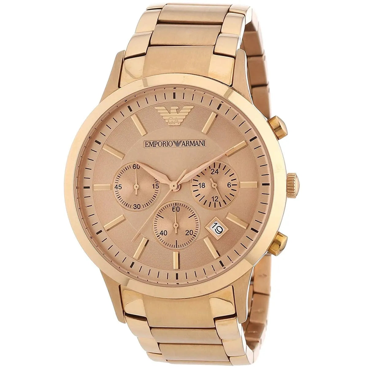 Mens / Gents Rose Gold Chronograph Emporio Armani Designer Watch AR2452