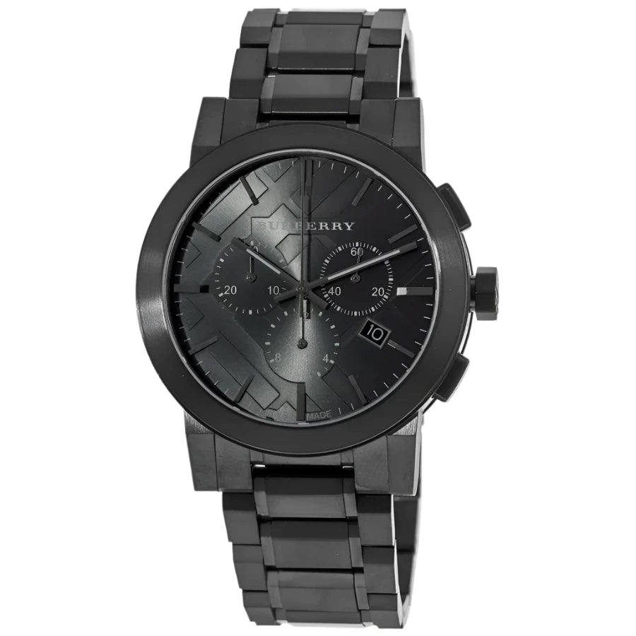 Mens / Gents The City Gray Stainless Steel Chronograph Burberry Designer Watch BU9354