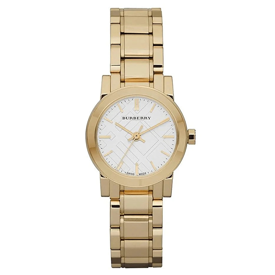 Ladies / Womens Gold Ion Plated Stainless Steel Burberry Bracelet Designer Watch BU9203