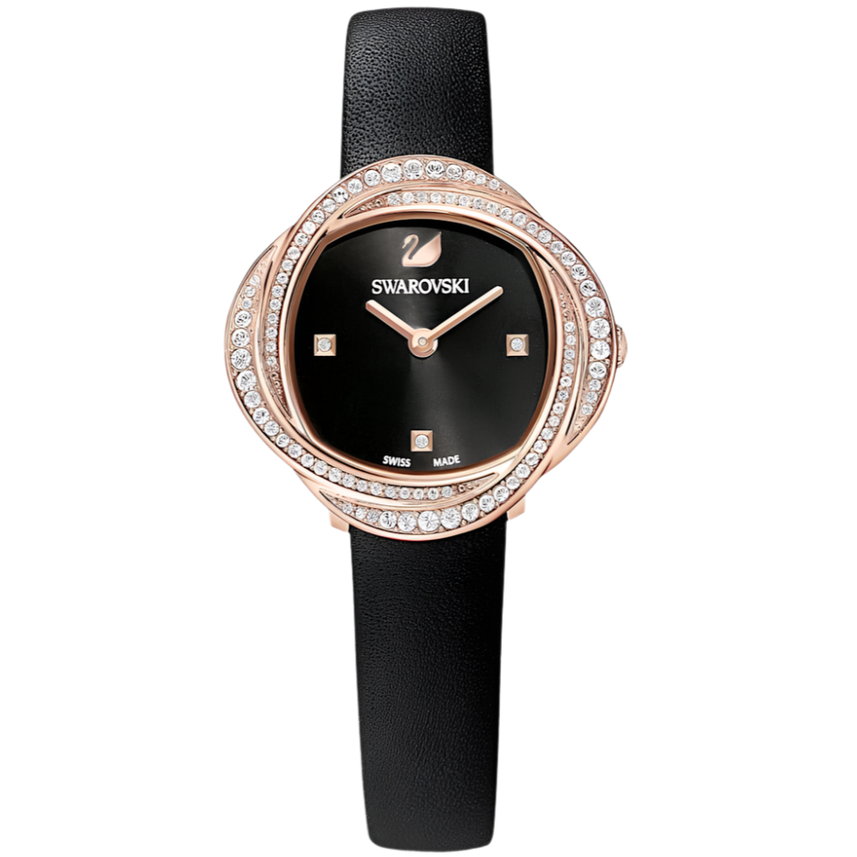 Swarovski Crystal Flower Ladies Black Watch 5552421