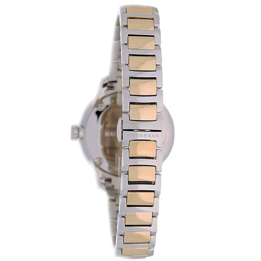 Ladies / Womens Classic Silver & Gold Two-Tone Stainless Steel Burberry Designer Watch BU10118