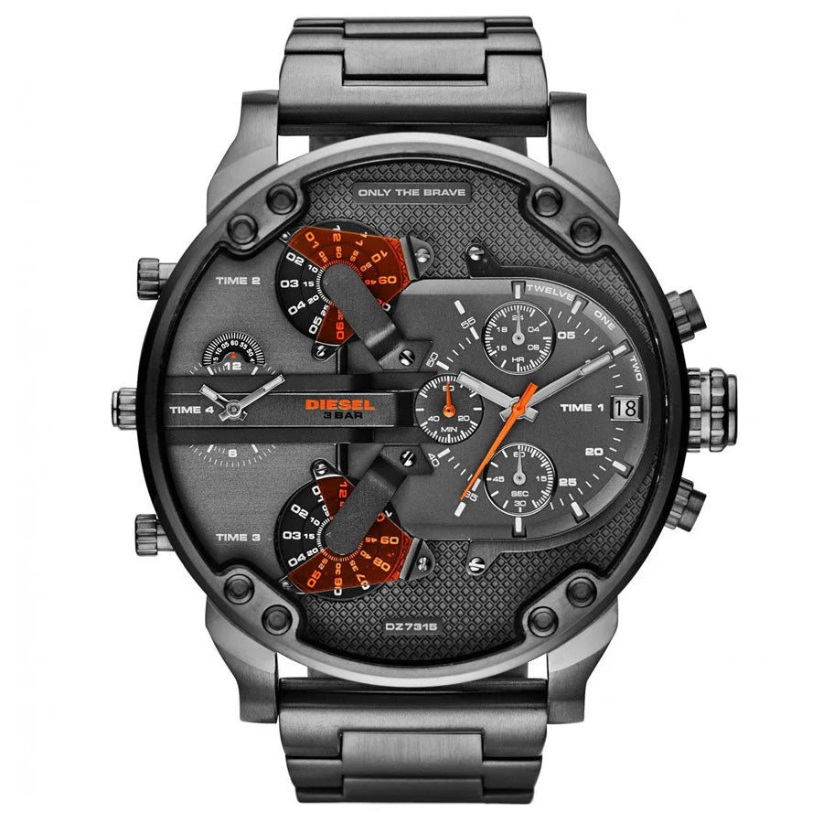 Mens / Gents Gunmetal Grey Mr Daddy 2.0 Chronograph Diesel Designer Watch DZ7315