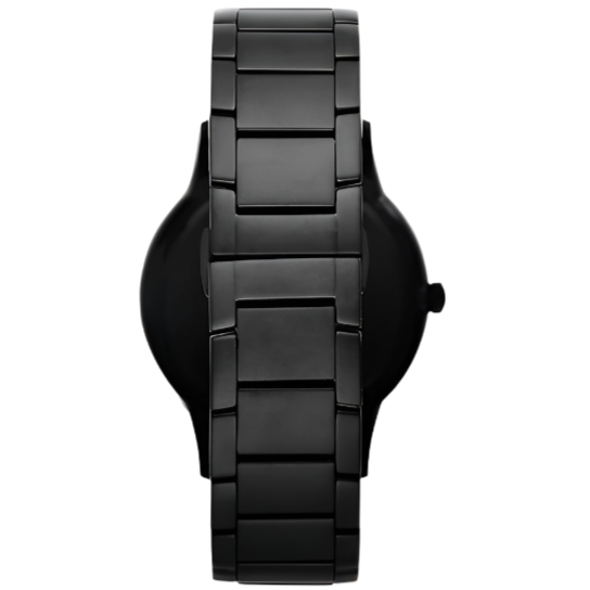 Mens / Gents Black Dial Stainless Steel Strap Emporio Armani Designer Watch AR11079