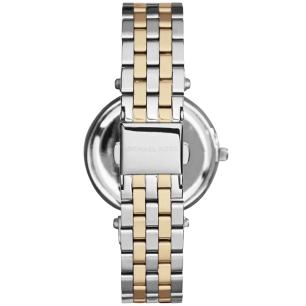 Ladies / Womens Mini Darci Two Tone Silver & Gold Stainless Steel Michael Kors Designer Watch MK3405