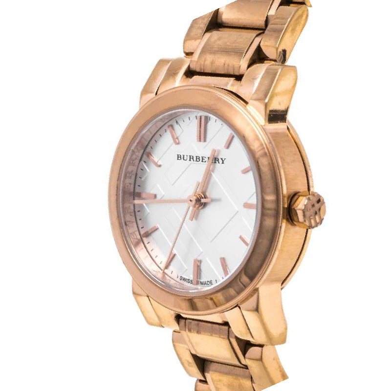 Ladies / Womens Swiss Rose Gold-Tone Stainless Steel Burberry Designer Watch BU9204