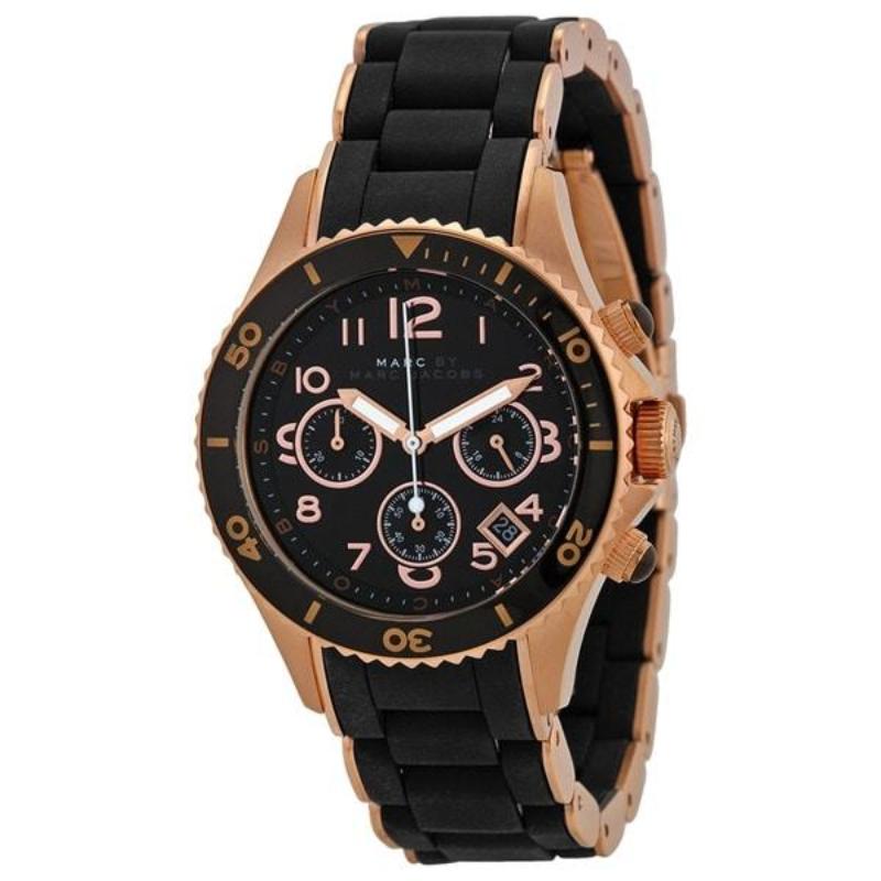 Ladies / Womens Pelly Black Dial Rose Gold Stainless Steel Marc Jacobs Designer Watch MBM2553