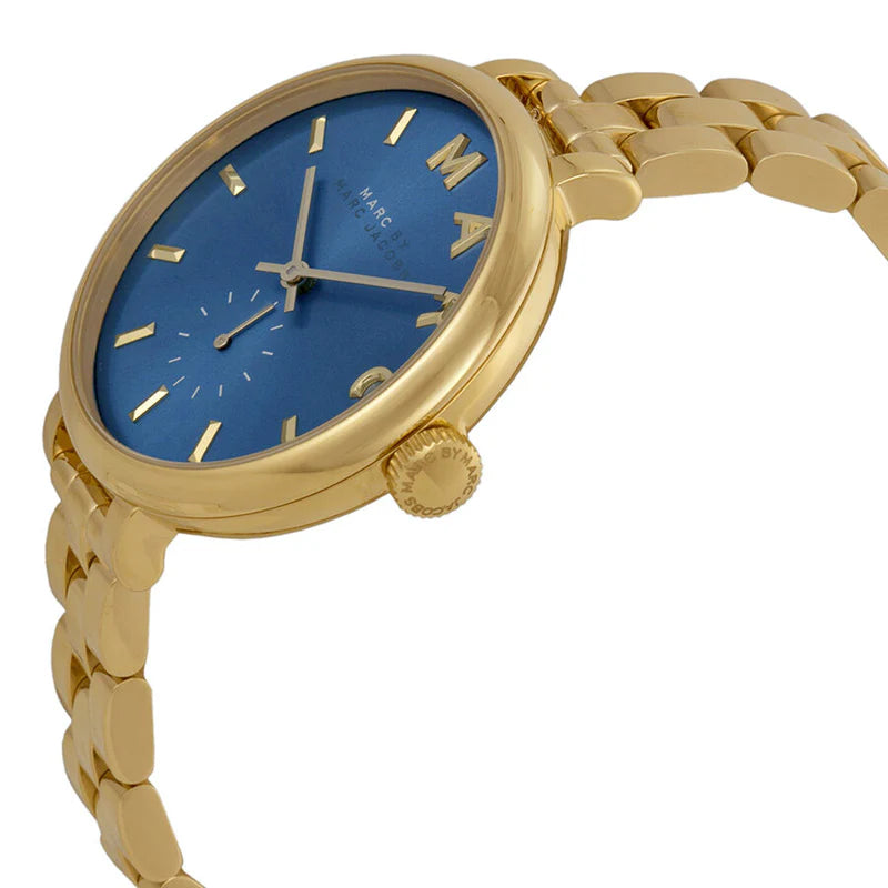 Ladies / Womens Sally Blue Dial Gold-Tone Marc Jacobs Designer Watch MBM3366