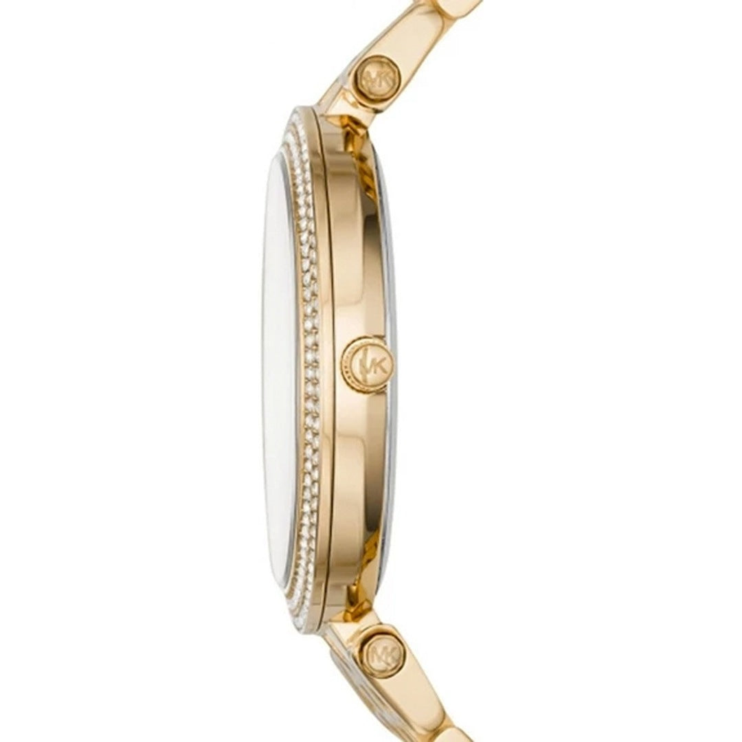 Ladies / Womens Darci Crystal Dial Gold-Tone Stainless Steel Michael Kors Designer Watch MK3438