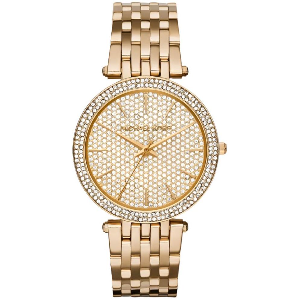 Ladies / Womens Darci Crystal Dial Gold-Tone Stainless Steel Michael Kors Designer Watch MK3438