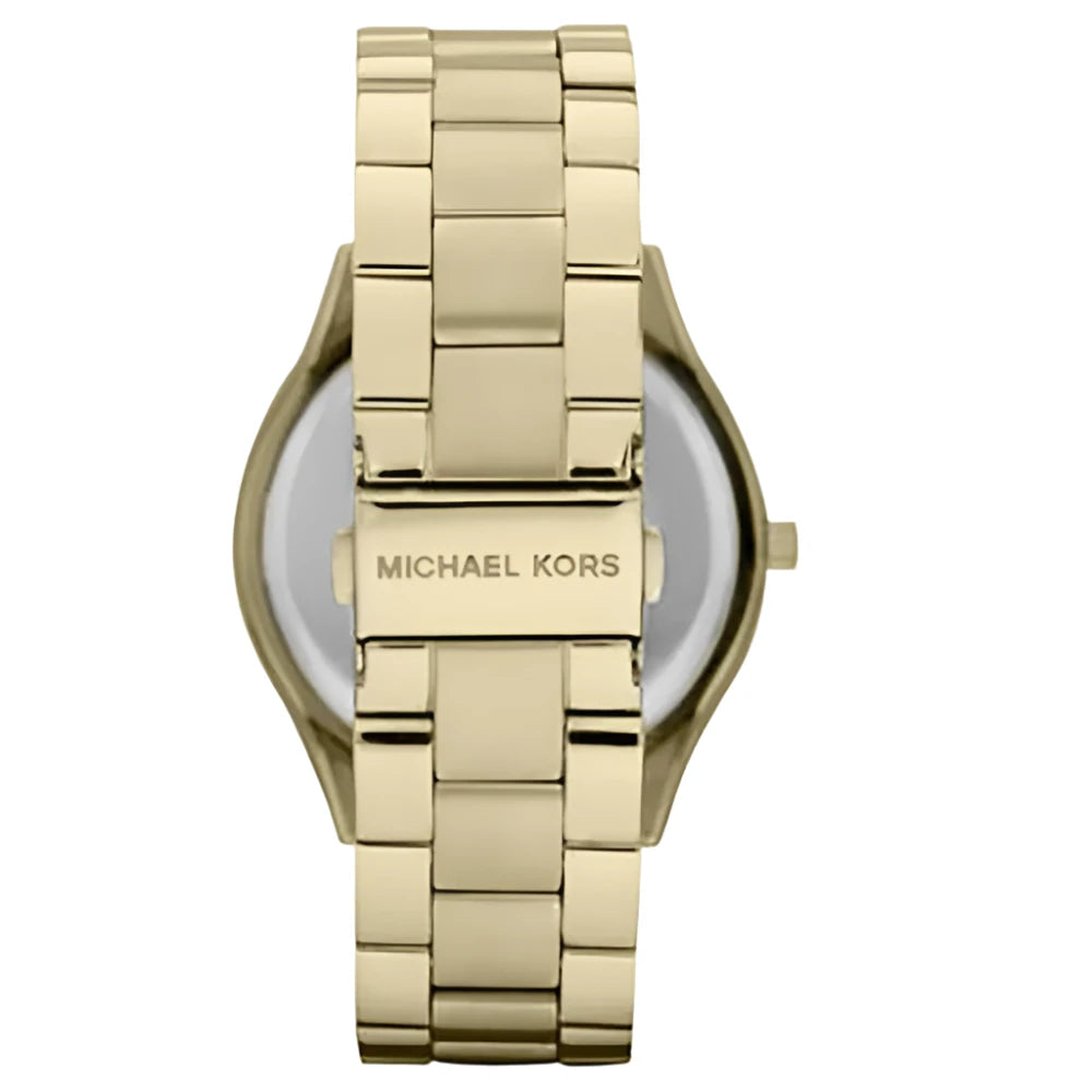 Michael Kors Ladies Slim Runway Gold Pink Watch MK3264