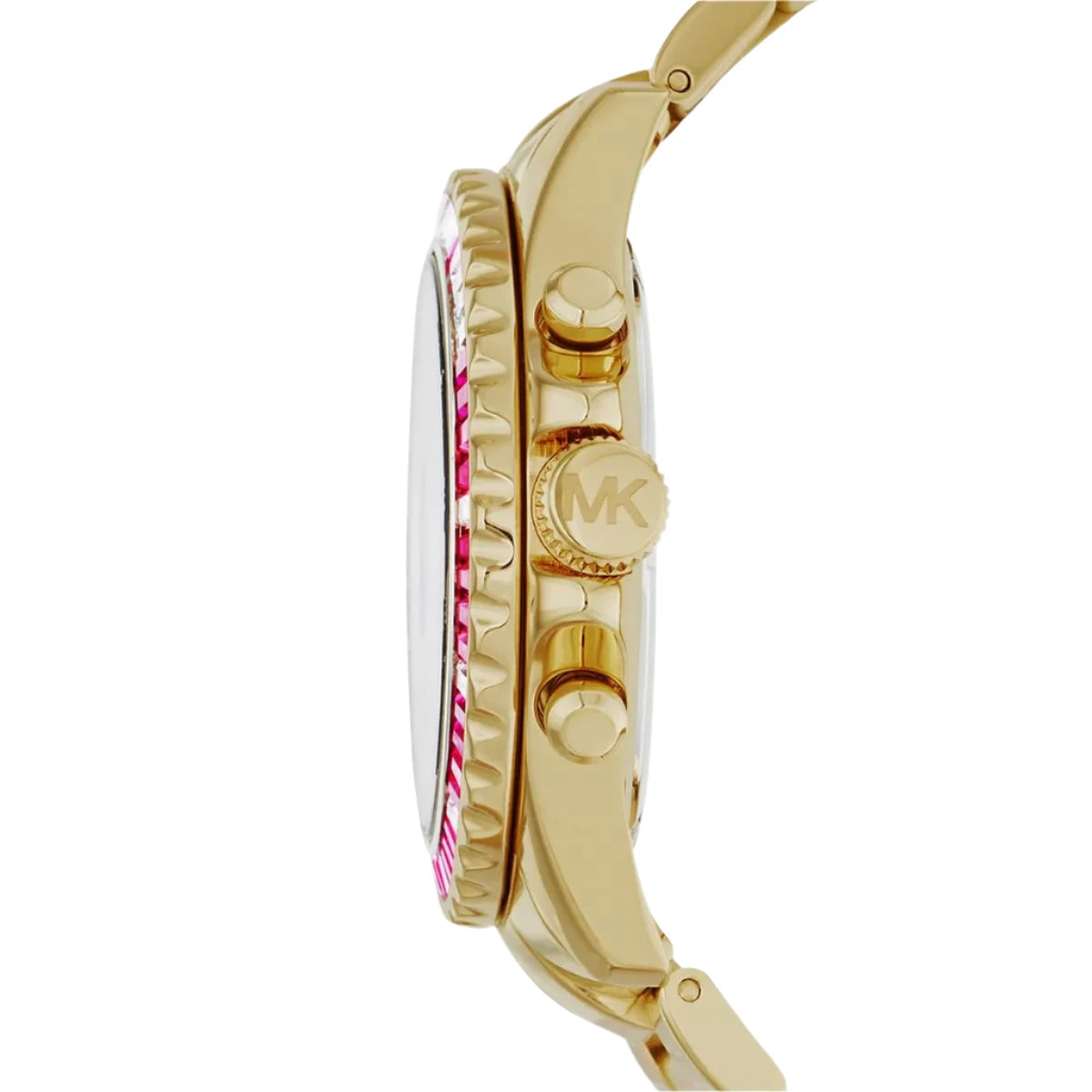 Michael Kors Ladies Everest Yellow Gold Red Gem Set Watch MK5871