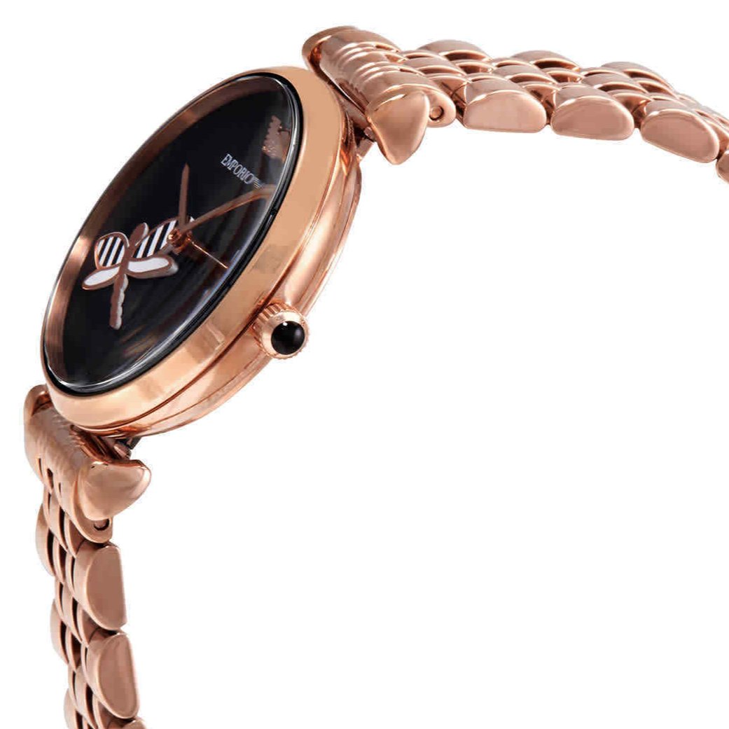 Ladies / Womens Gianni T-Bar Rose Gold Emporio Armani Designer Watch AR11206