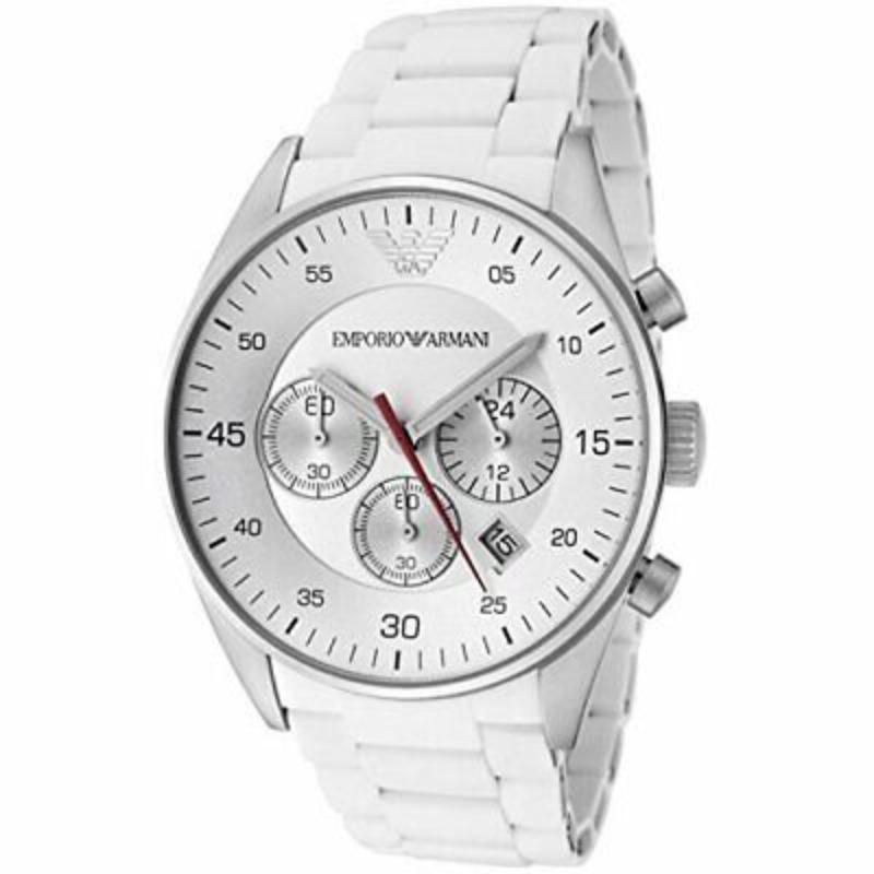 Ladies / Womens White Chronograph Emporio Armani Designer Watch AR5867